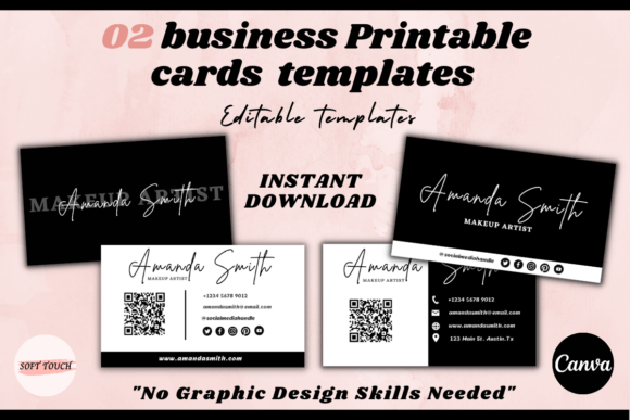 Download 2 Business Card Template with Qr Code. - Template Collection