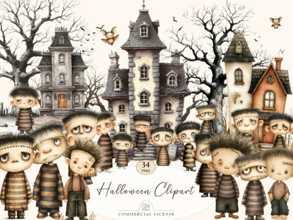 Download Halloween Haunted Clipart Set - Halloween Collection