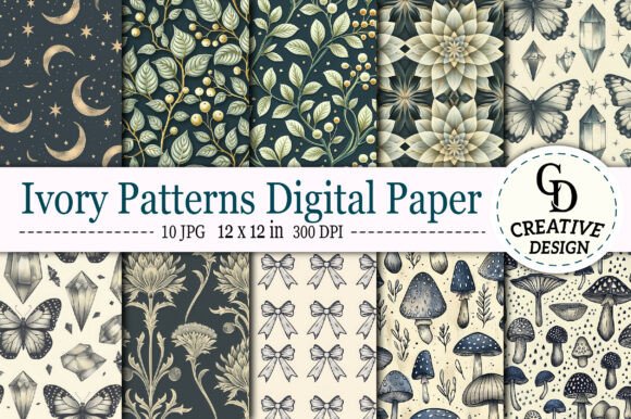 Download Ivory Patterns Digital Paper - Ivory patterns Collection