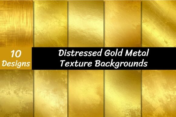 Download Distressed Metallic Gold Textures - Gold Collection