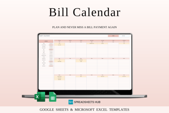 Download Bill Calendar Spreadsheet Template Excel - Premium Resources