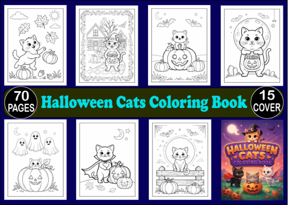 Download Halloween Cats Coloring Book for Kids - Halloween Collection