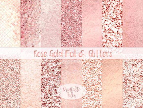 Download Rose Gold Foil &amp; Glitter Metallic Papers - Gold Collection