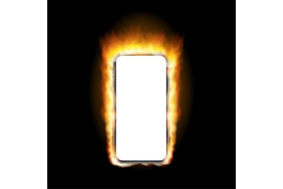 Download Smartphone Fire Mockup. Cellphone Frame - Smart Collection