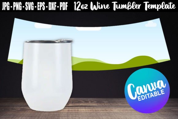 Download 12oz Wine Tumbler Template Canva Editabl - Premium Bundle