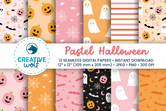 Download Pastel Halloween Digital Paper Pack - Halloween Collection