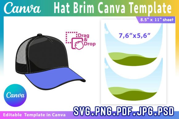 Download Hat Brim Template, Trucker Hat Template - Premium Bundle