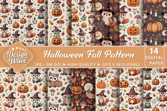 Download Halloween Fall Digital Pattern - Halloween Collection
