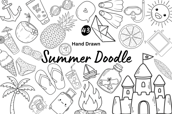 Download 43 Hand Drawn Summer Vacation Doodles - Doodles Collection