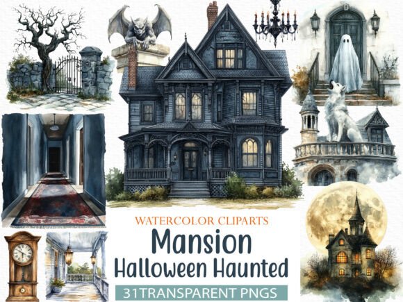 Download Mansion Halloween Haunted Clipart - Halloween Collection