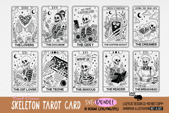 Download Skeleton Tarot Card Halloween SVG Bundle - Halloween Collection