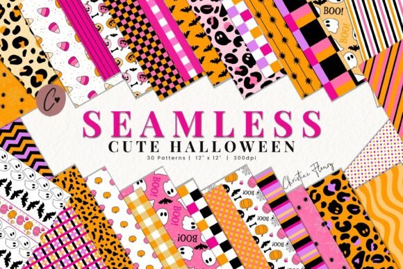 Download 30 Seamless Cute Halloween Digital Paper - Halloween Collection