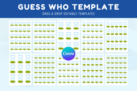 Download Guess Who Template Canva Editable PDF - Premium Bundle