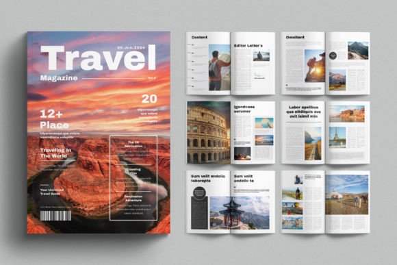 Download Travel Magazine Template Design Layout - Template Collection