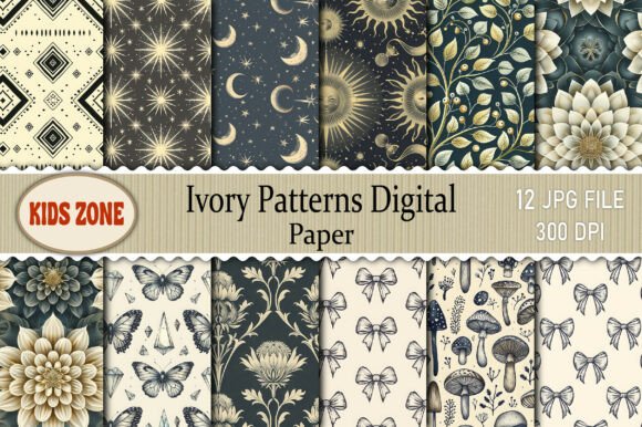 Download Ivory Patterns Digital Paper - Ivory patterns Collection