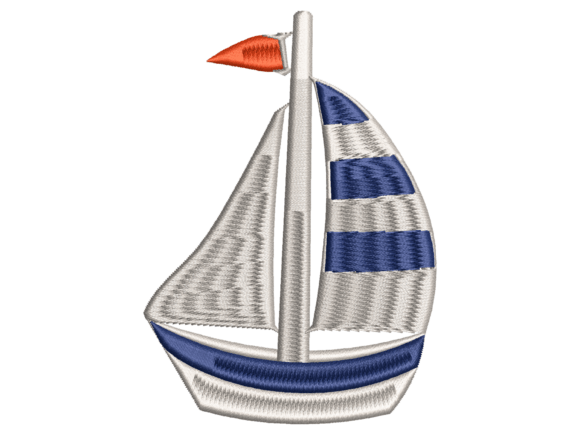 Download Minimal Nautical Sailboat Machine Embroi - Minimal Collection
