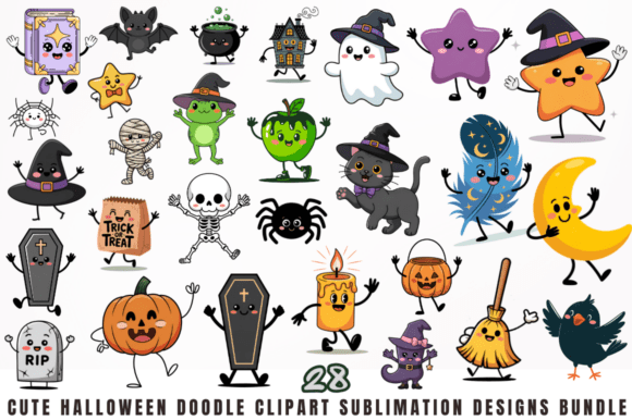 Download Cute Halloween Doodle Clipart PNG Design - Halloween Collection
