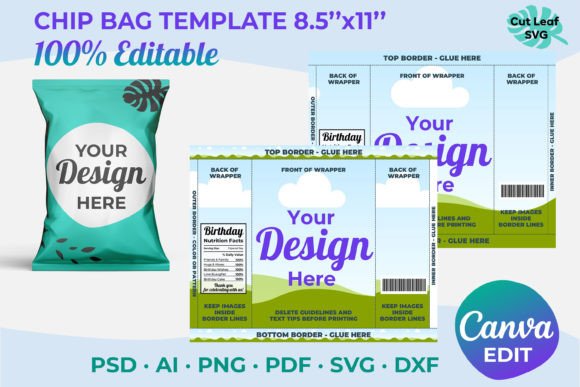 Download Blank Chip Bag Template | Canva Editable - Premium Resources