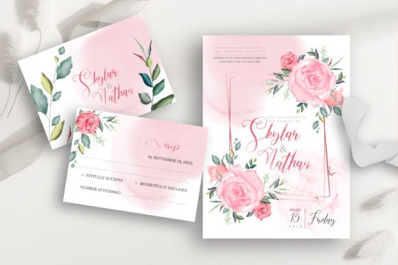 Download Rustic Rose  Watercolor Wedding Template - Template Collection