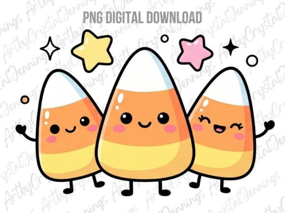 Download Cute Kawaii Candy Corn Halloween PNG - Halloween Collection