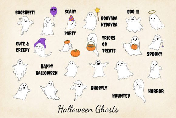 Download Funny Halloween Ghost Vector Bundle - Halloween Collection
