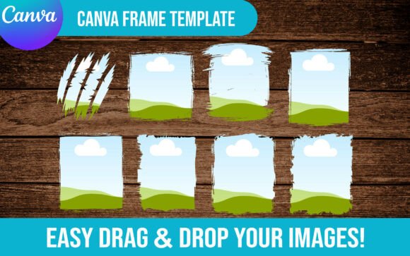 Download 8 Brushstroke Canva Frame Template - Premium Resources