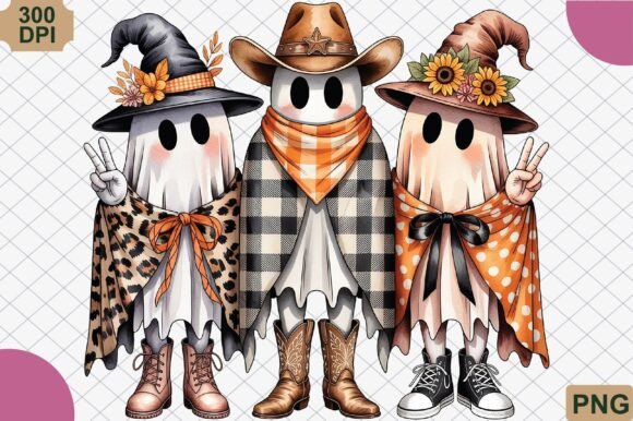 Download Western Ghost Friends Halloween PNG - Halloween Collection
