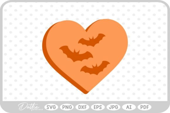 Download Spooky Bats Halloween Heart SVG PNG DXF - Halloween Collection